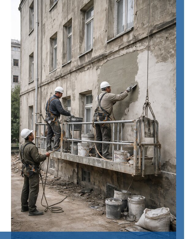 Капитальный ремонт фасада в Стерлитамаке от 4326 р. | ВЫСОТНИК-Стм