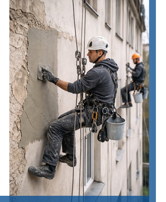 Восстановление штукатурки фасада в Стерлитамаке от 1236 р. | ВЫСОТНИК-Стм