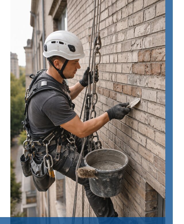 Ремонт кирпичной кладки фасада в Стерлитамаке от 1854 р. | ВЫСОТНИК-Стм