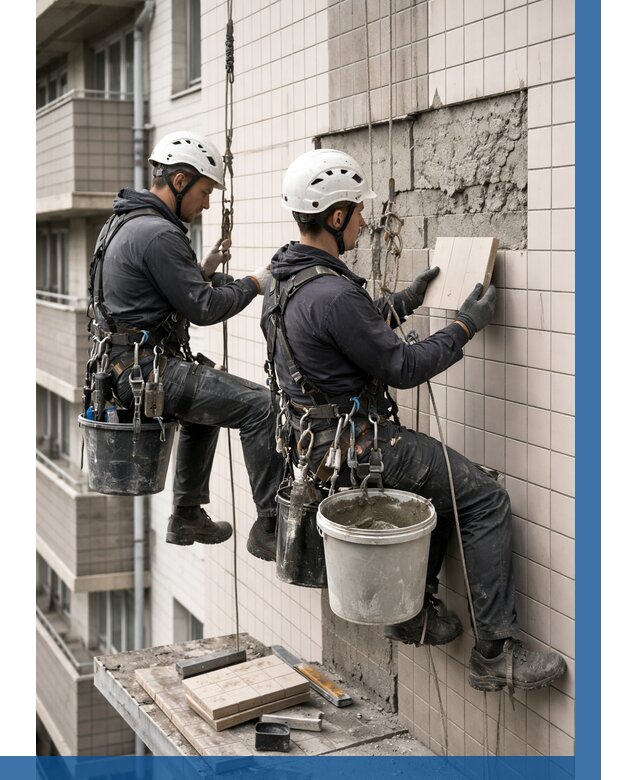 Ремонт облицовки фасада плиткой в Стерлитамаке от 1854 р. | ВЫСОТНИК-Стм