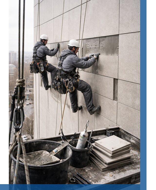 Ремонт фасада из керамогранита в Стерлитамаке от 2575 р. | ВЫСОТНИК-Стм