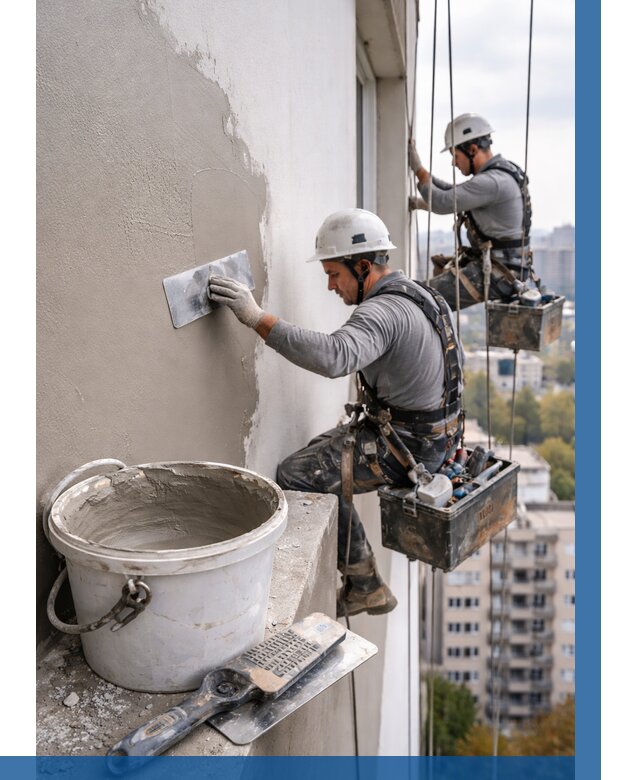 Шпаклевка фасада на высоте в Стерлитамаке от 721 р. | ВЫСОТНИК-Стм