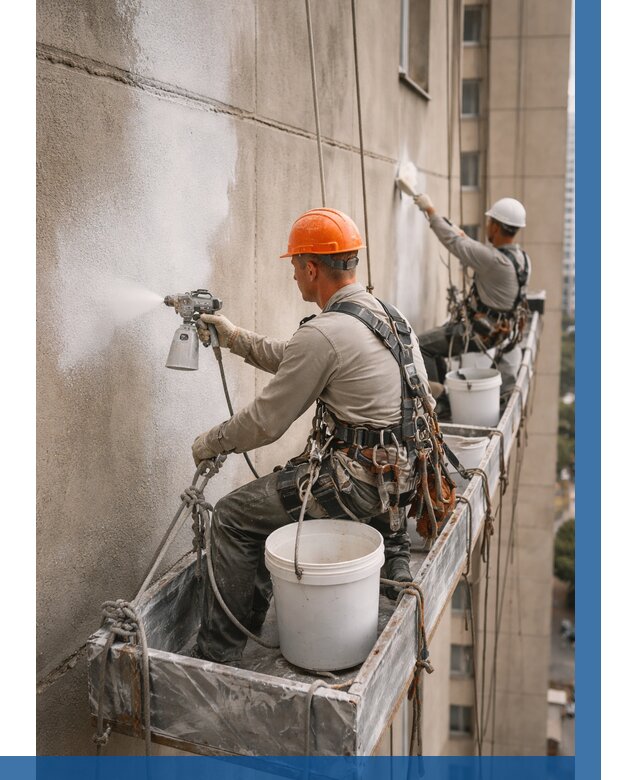 Грунтовка фасада на высоте в Стерлитамаке от 124 р. | ВЫСОТНИК-Стм