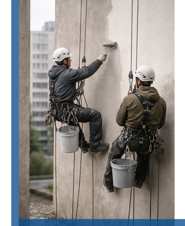 Покраска фасадов высотными альпинистами в Стерлитамаке с гарантией