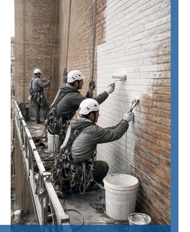 Покраска кирпичного фасада в Стерлитамаке от 360 р. | ВЫСОТНИК-Стм