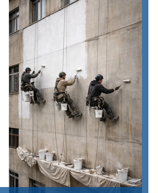 Покраска бетонного фасада в Стерлитамаке от 360 р за м2 | ВЫСОТНИК-Стм