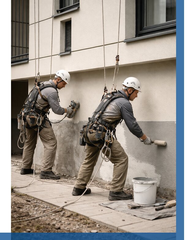 Окраска цоколя здания в Стерлитамаке от 463 р. под ключ | ВЫСОТНИК-Стм