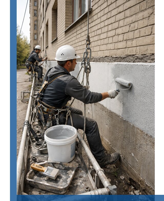 Окраска цоколя здания в Стерлитамаке профессионально и надежно