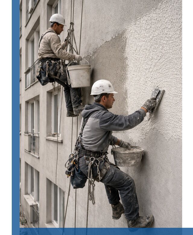 Нанесение декоративной штукатурки короед на фасад в Стерлитамаке