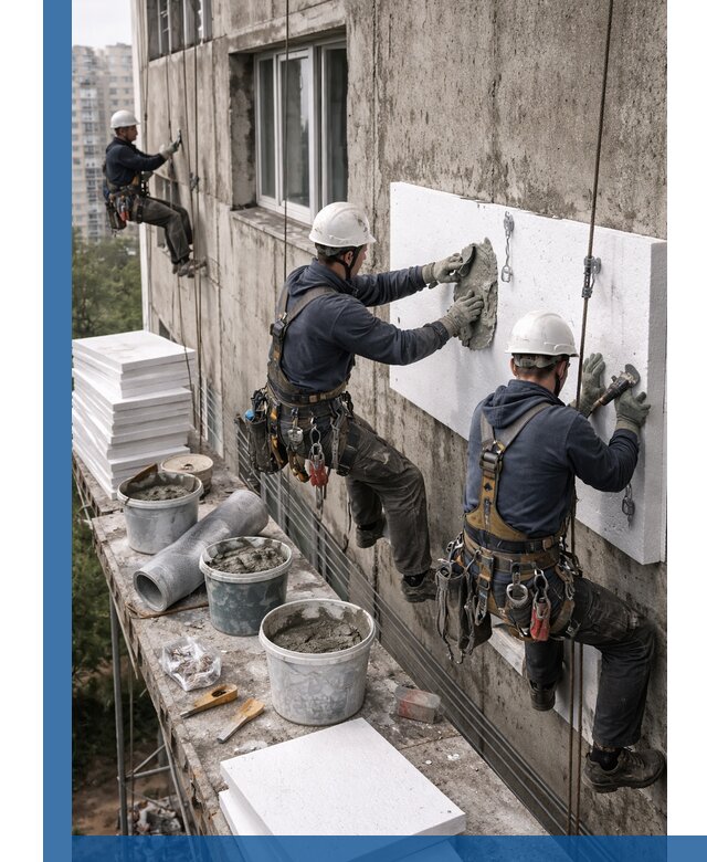 Утепление фасада пенополистиролом в Стерлитамаке под ключ