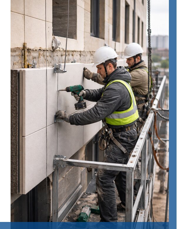 Монтаж фасадных термопанелей в Стерлитамаке от 1545 р. | ВЫСОТНИК-Стм