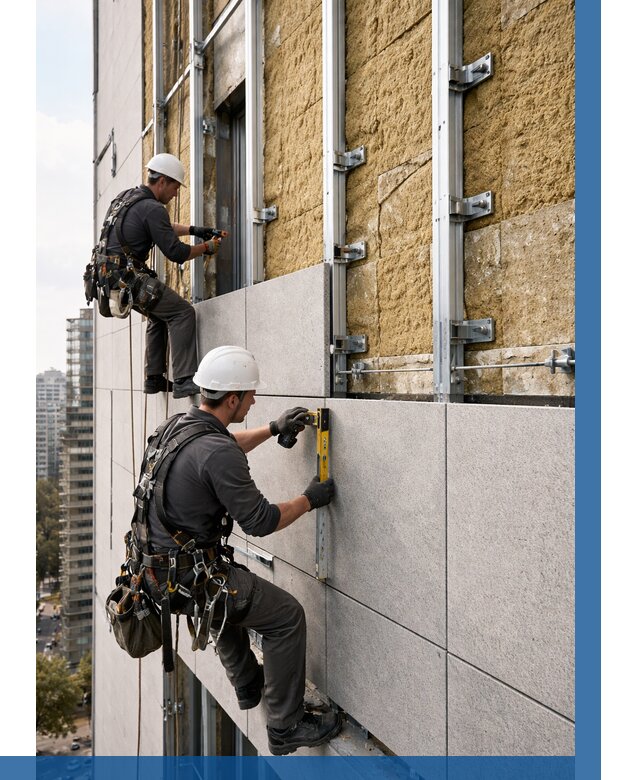 Монтаж вентилируемого фасада в Стерлитамаке от 3605 р. | ВЫСОТНИК-Стм