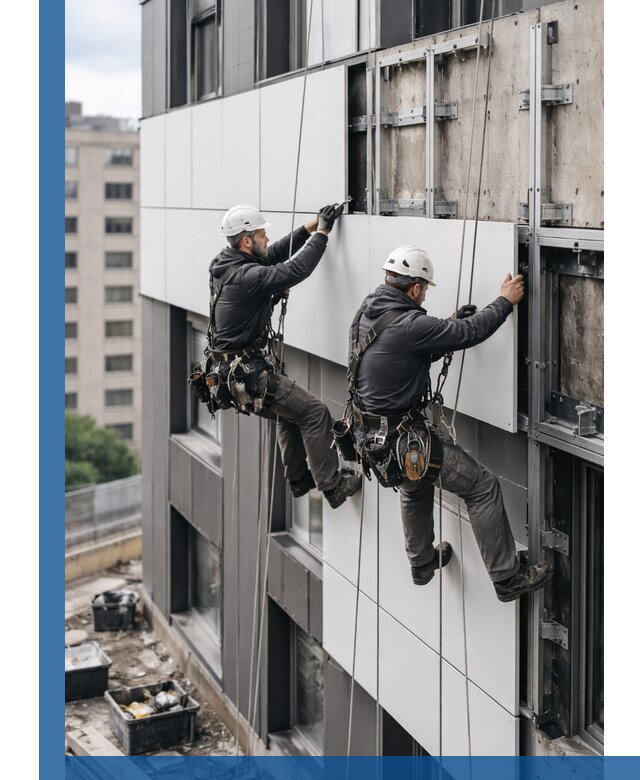 Монтаж композитных панелей фасада в Стерлитамаке под ключ