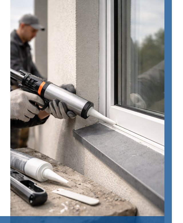 Герметизация монтажных швов окон в Стерлитамаке от 669 р. | ВЫСОТНИК-Стм