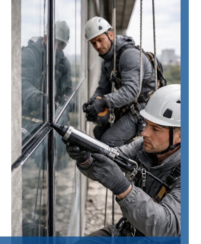 Герметизация витражных швов в Стерлитамаке от 669 р. | ВЫСОТНИК-Стм