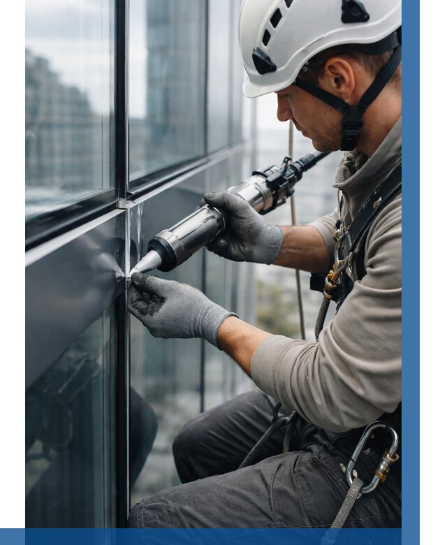 Герметизация стыков витража в Стерлитамаке от 1236 р. | ВЫСОТНИК-Стм