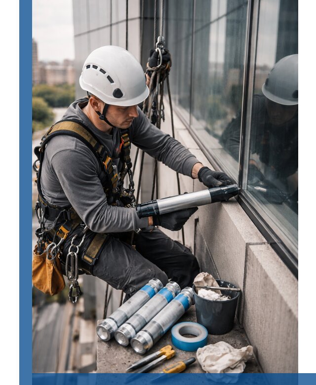 Герметизация стыков витража в Стерлитамаке для герметичных фасадов