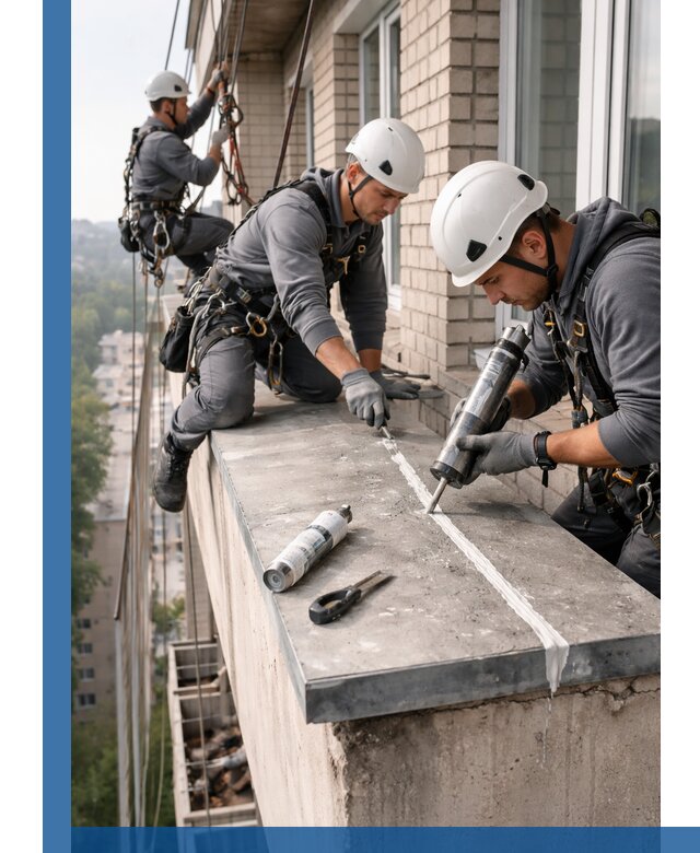 Герметизация балконного козырька в Стерлитамаке профессионально