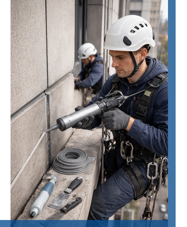 Герметизация деформационных швов фасада в Стерлитамаке от 721 | ВЫСОТНИК-Стм