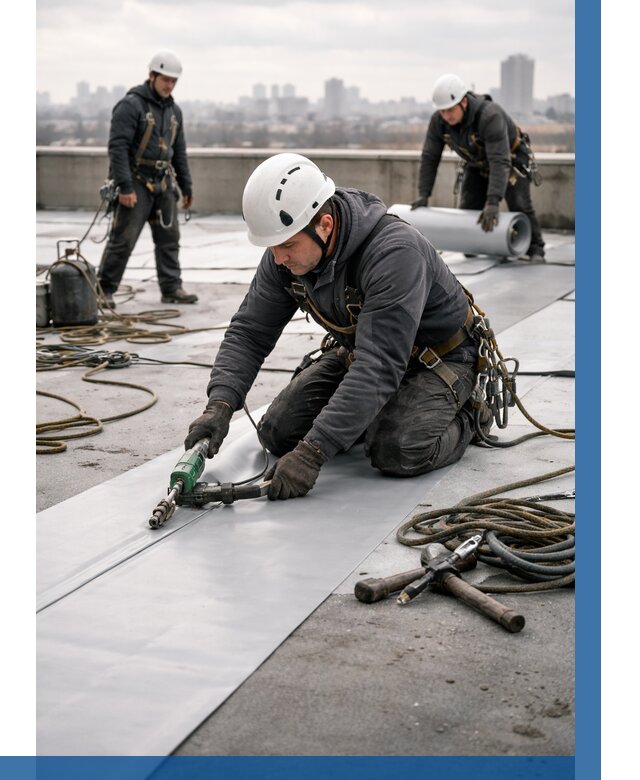 Ремонт мембранной кровли в Стерлитамаке от 1854 р./м2 | ВЫСОТНИК-Стм