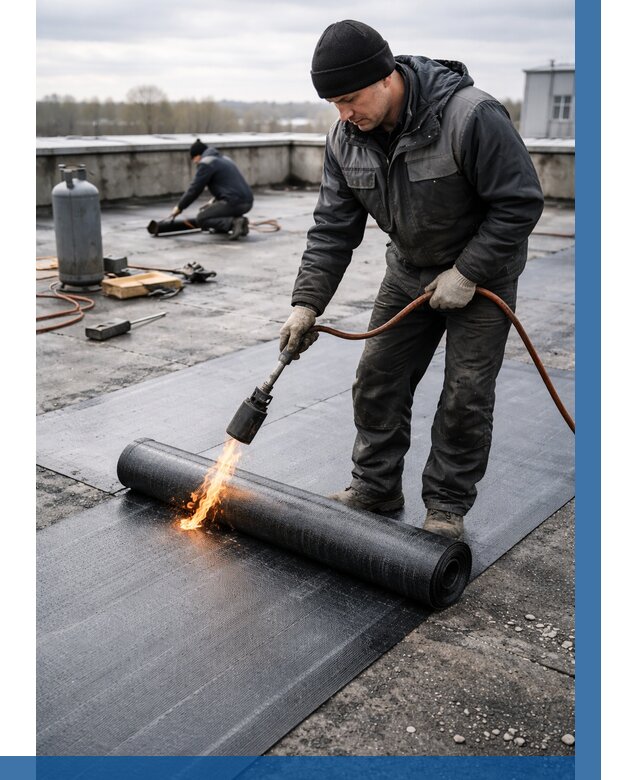 Ремонт наплавляемой кровли в Стерлитамаке от 721 р. | ВЫСОТНИК-Стм