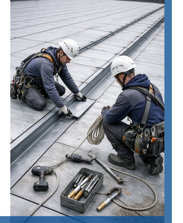 Ремонт фальцевой кровли в Стерлитамаке от 721 р. | ВЫСОТНИК-Стм