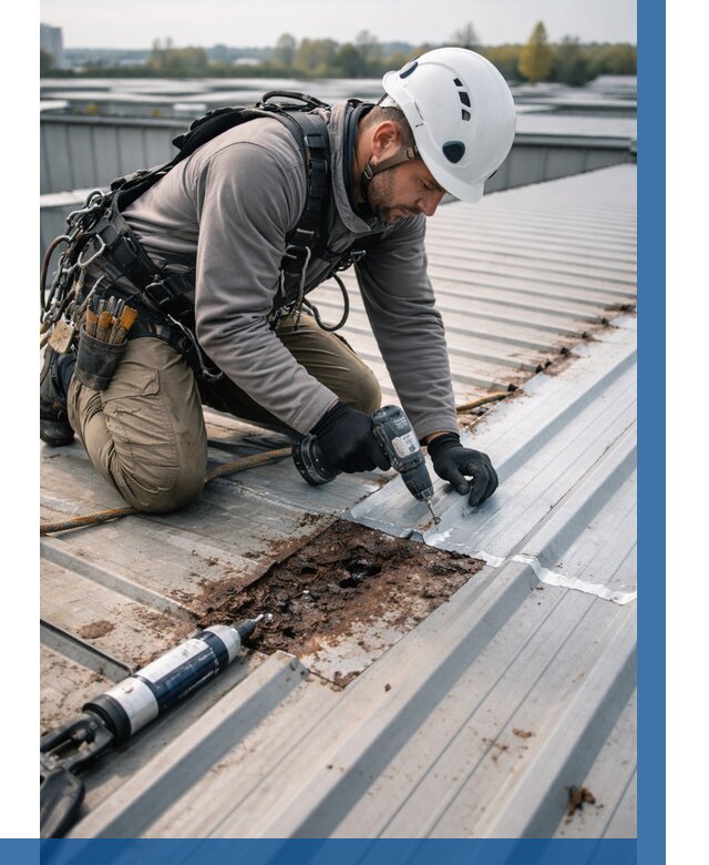 Ремонт профнастила на кровле в Стерлитамаке от 721 р. | ВЫСОТНИК-Стм