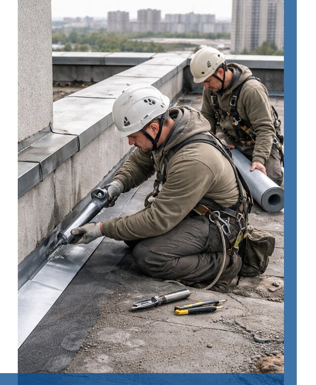 Ремонт кровельных примыканий в Стерлитамаке от 1236 р. | ВЫСОТНИК-Стм