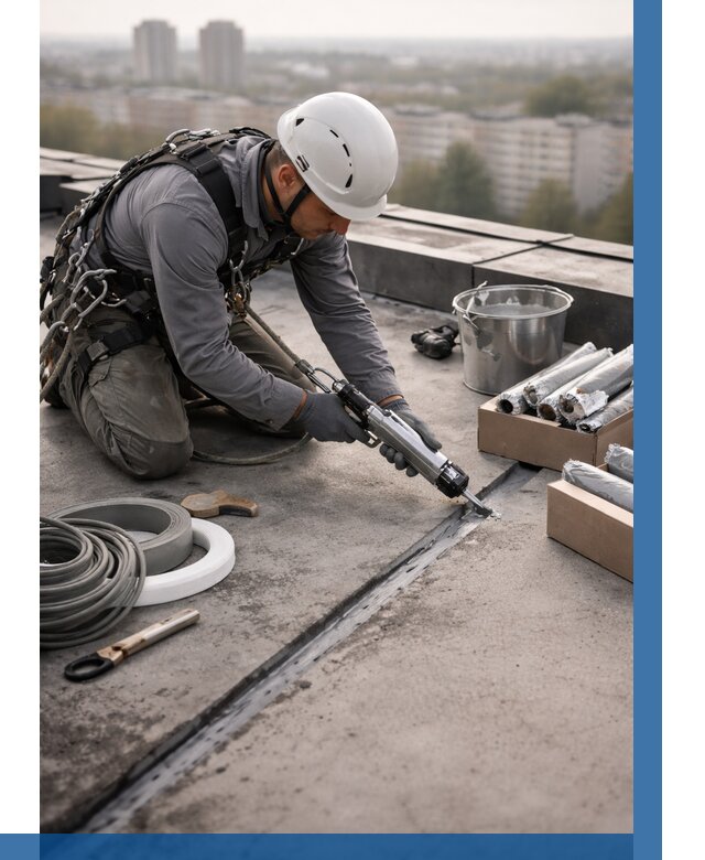 Герметизация швов кровли в Стерлитамаке от 463 р./м2 | ВЫСОТНИК-Стм