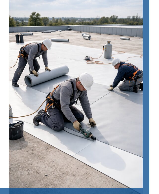 Монтаж мембранной кровли под ключ в Стерлитамаке от 1236 р. | ВЫСОТНИК-Стм