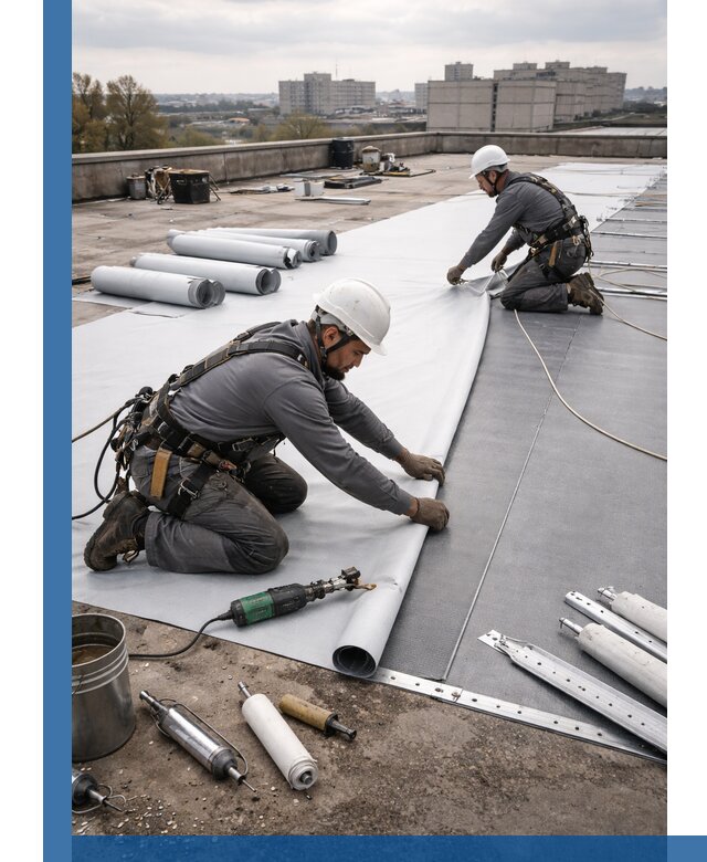 Монтаж мембранной кровли в Стерлитамаке для промышленных зданий