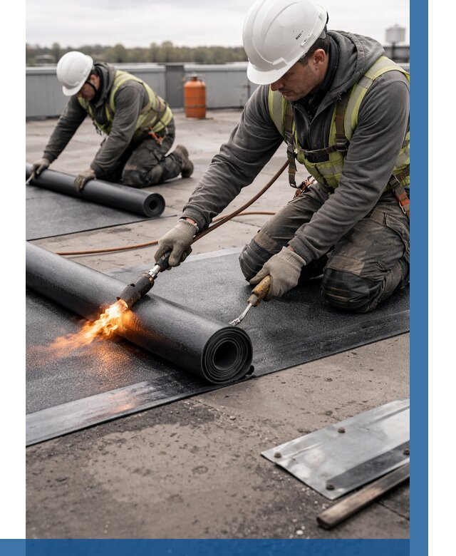 Монтаж наплавляемой кровли в Стерлитамаке от 875 р. — ВЫСОТНИК-Стм