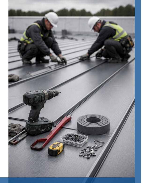 Монтаж фальцевой кровли в Стерлитамаке от 1854 р. | ВЫСОТНИК-Стм