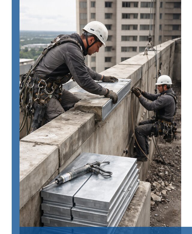 Замена парапетных крышек и установка новых в Стерлитамаке