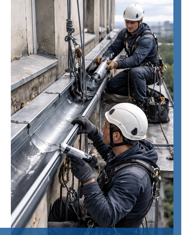 Ремонт водосточных желобов в Стерлитамаке от 6694 р. | ВЫСОТНИК-Стм