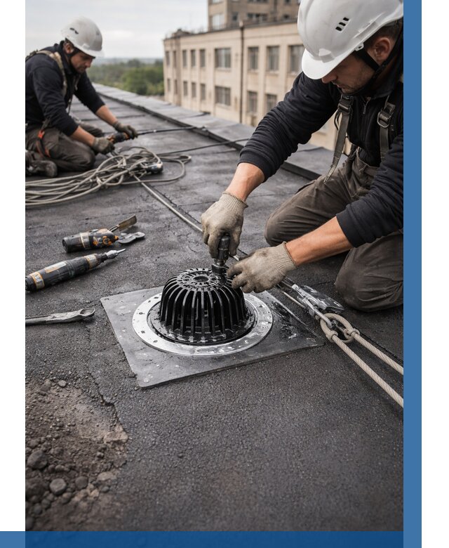 Установка водосточных воронок в Стерлитамаке цена от 3605 р. | ВЫСОТНИК-Стм