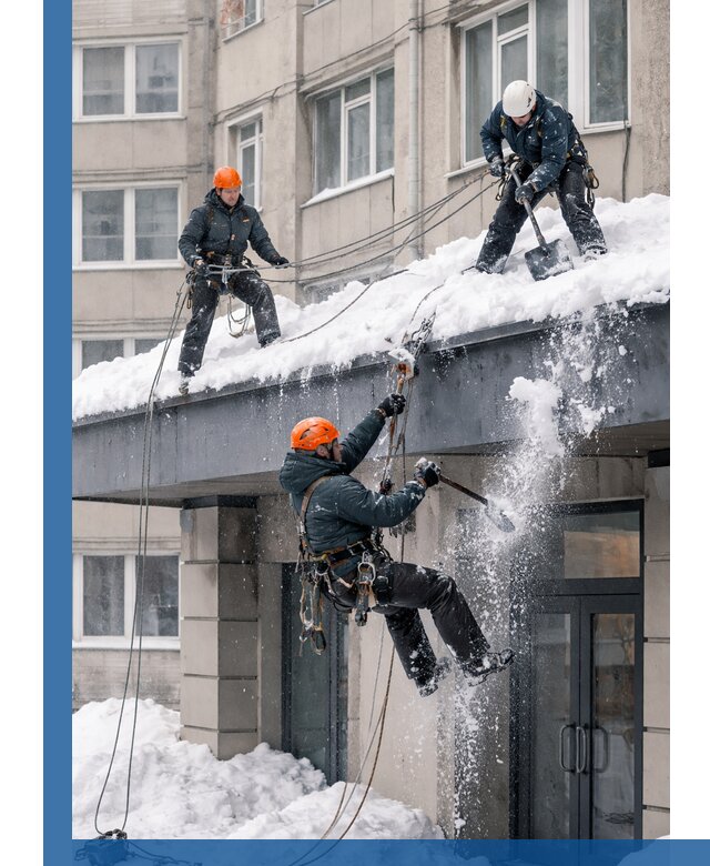 Безопасная очистка навесов от снега в Стерлитамаке круглогодично