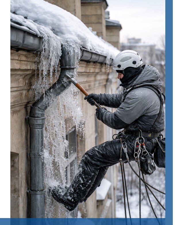 Очистка водостоков от льда в Стерлитамаке от 3605 р. | ВЫСОТНИК-Стм