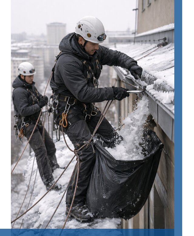 Аварийная очистка крыши в Стерлитамаке под ключ от 309 р. | ВЫСОТНИК-Стм