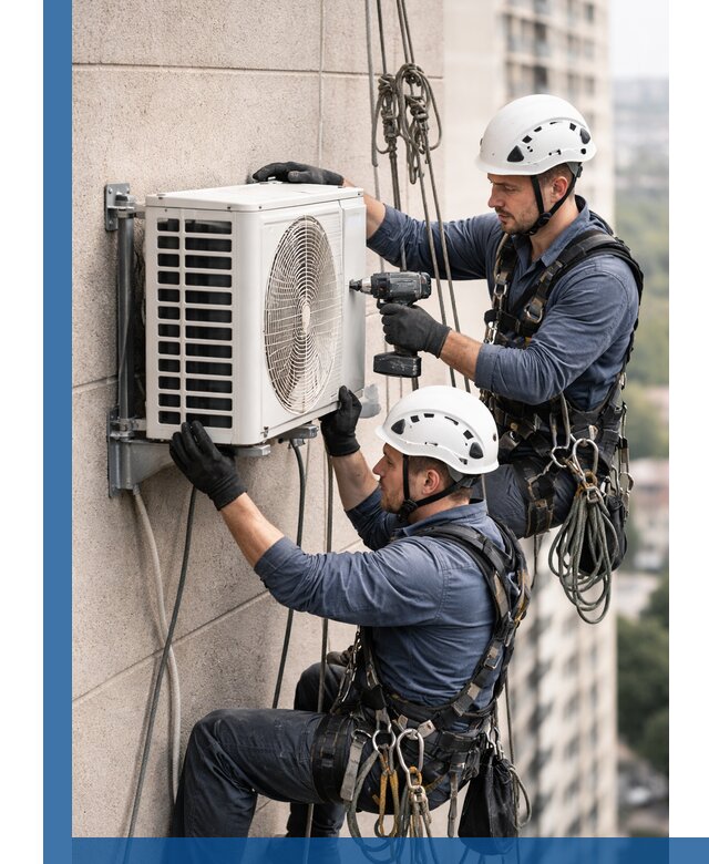 Монтаж внешнего блока кондиционера в Стерлитамаке установка и крепление