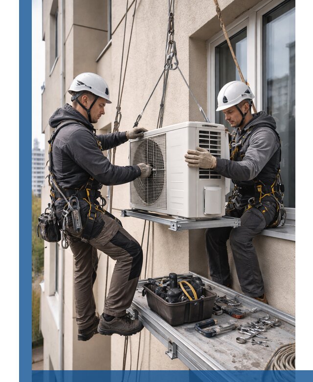 Перенос внешнего блока кондиционера в Стерлитамаке с монтажом и крепежом