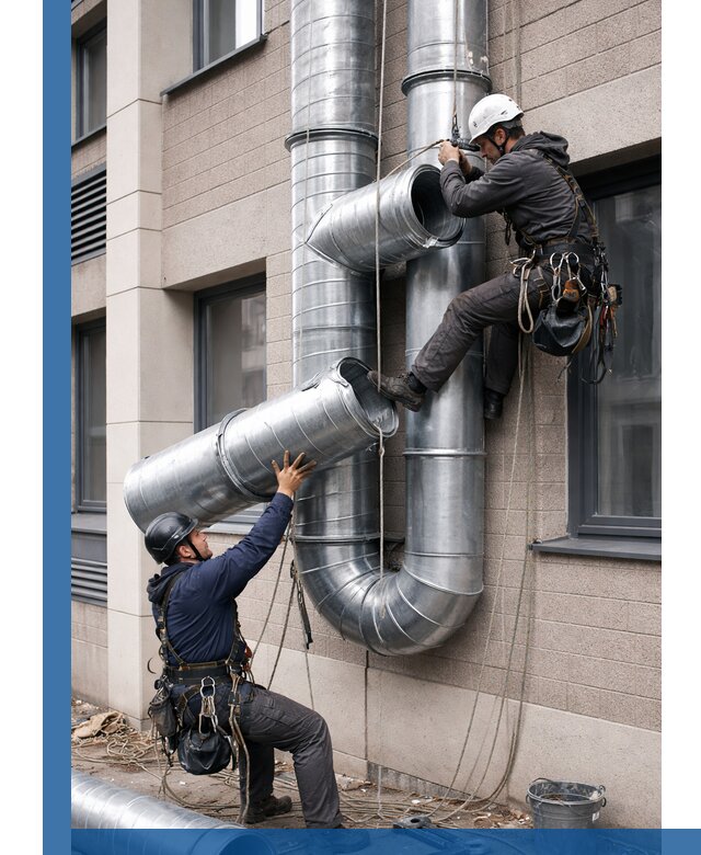 Монтаж фасадных воздуховодов в Стерлитамаке с герметизацией и крепежом