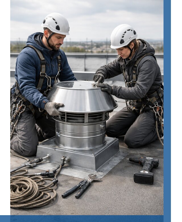 Установка дефлекторов на кровле в Стерлитамаке от 4635 р. | ВЫСОТНИК-Стм