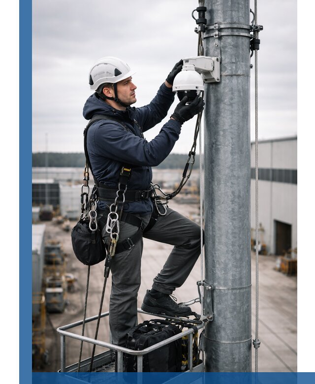 Профессиональная установка видеокамер на мачте в Стерлитамаке