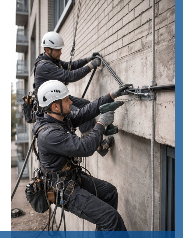 Крепление кабеля на фасаде в Стерлитамаке от 360 р. | ВЫСОТНИК-Стм