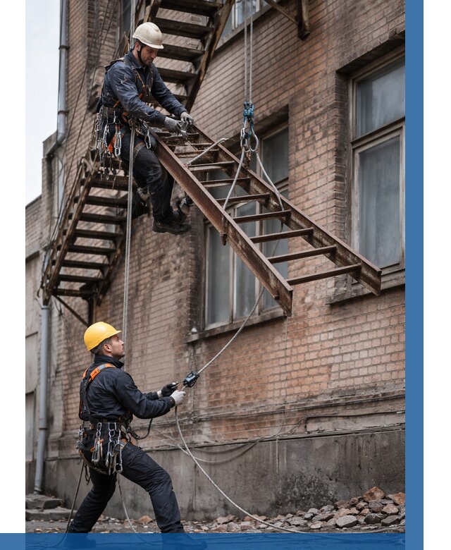 Демонтаж пожарной лестницы в Стерлитамаке от 12359 р. | ВЫСОТНИК-Стм