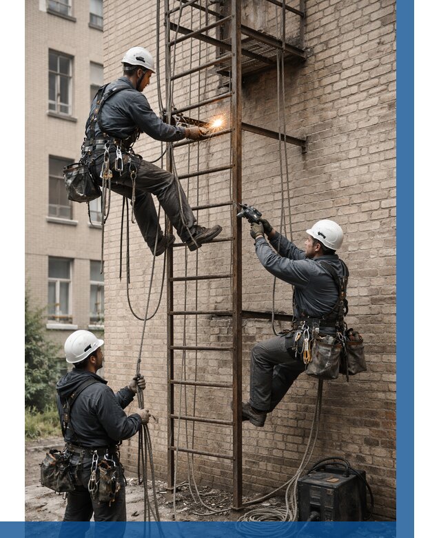 Ремонт пожарной лестницы в Стерлитамаке от 7724 р. | ВЫСОТНИК-Стм