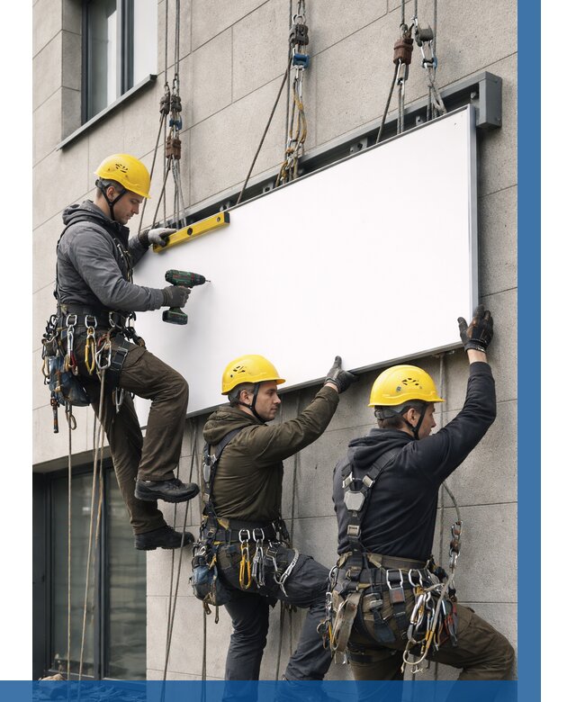 Монтаж рекламной вывески в Стерлитамаке от 8239 р. | ВЫСОТНИК-Стм