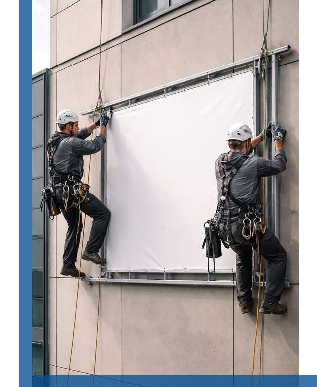 Монтаж наружной рекламной вывески в Стерлитамаке под ключ