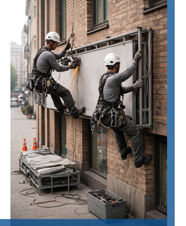 Демонтаж рекламной вывески в Стерлитамаке от 6694 р. | ВЫСОТНИК-Стм